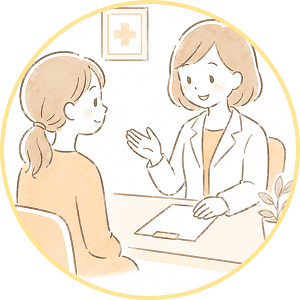 来院・問診・診察のイメージイラスト